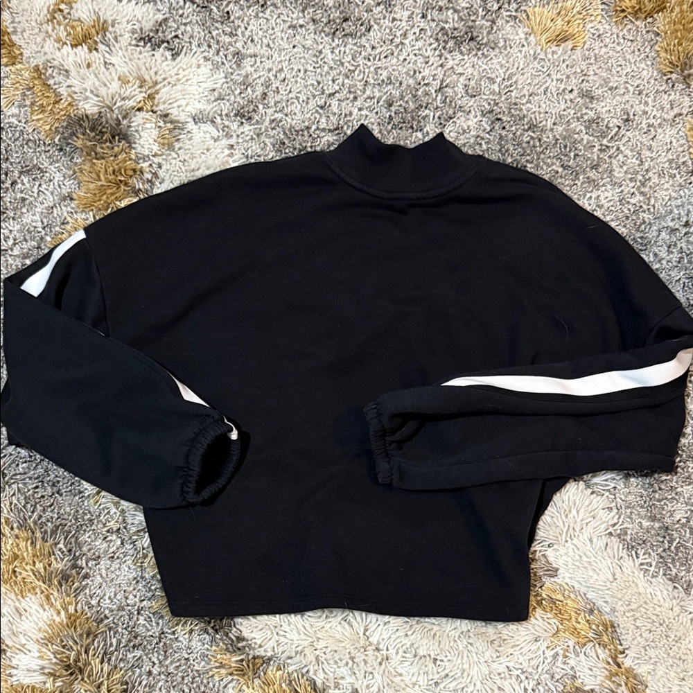 Black Sweater with White Stripes